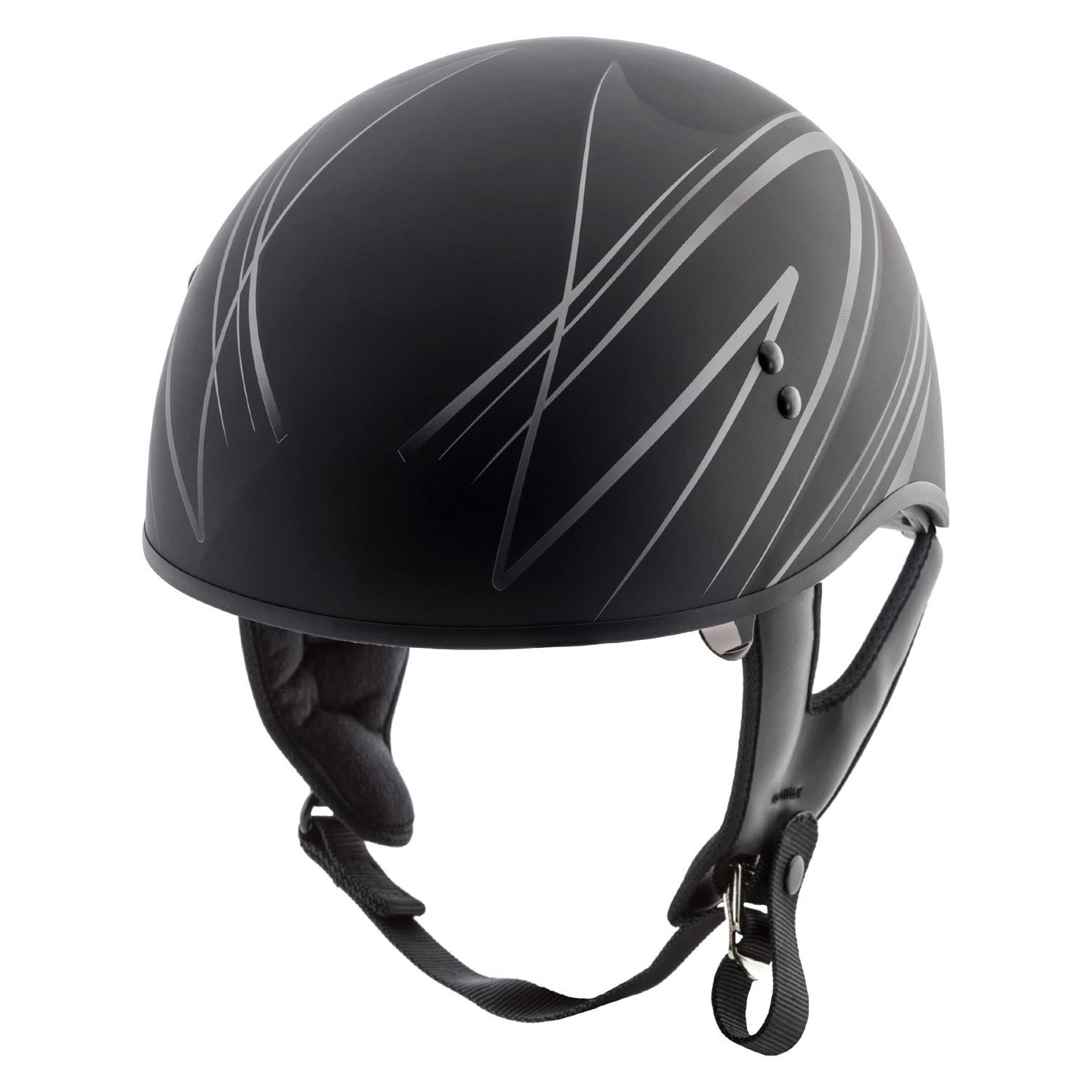 GMAX GM65 Naked Torque Matte Black/Silver Half Helmet - WXF-02