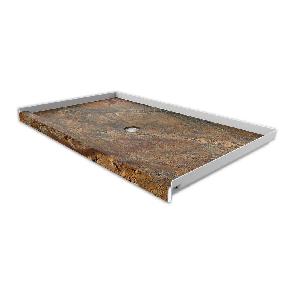 FlexStone 36 in. x 60 in. Single Threshold Shower Base with Center