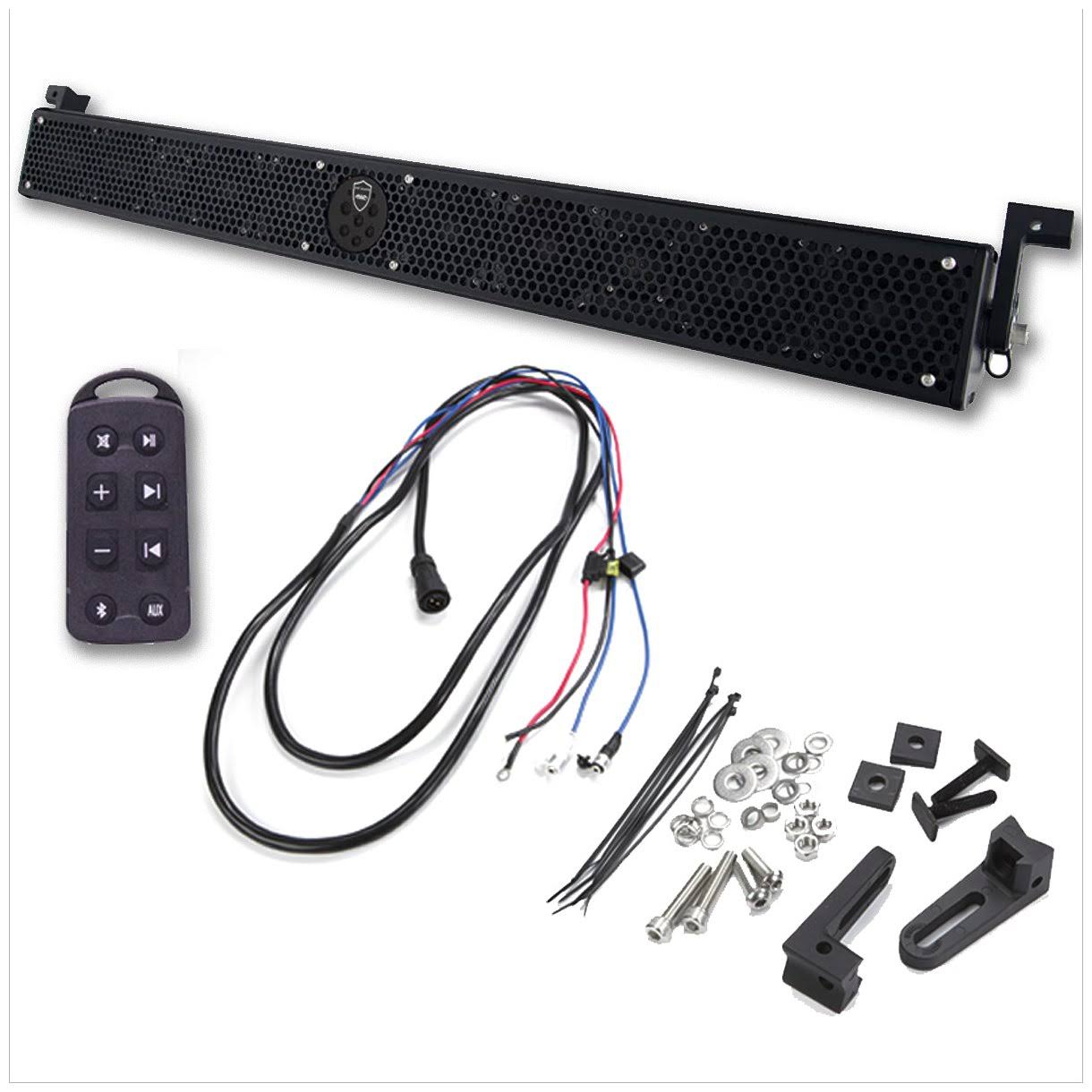 Wet Sounds Stealth 10 Ultra HD Black Marine Amplified Soundbar with Remote for ATV / UTV