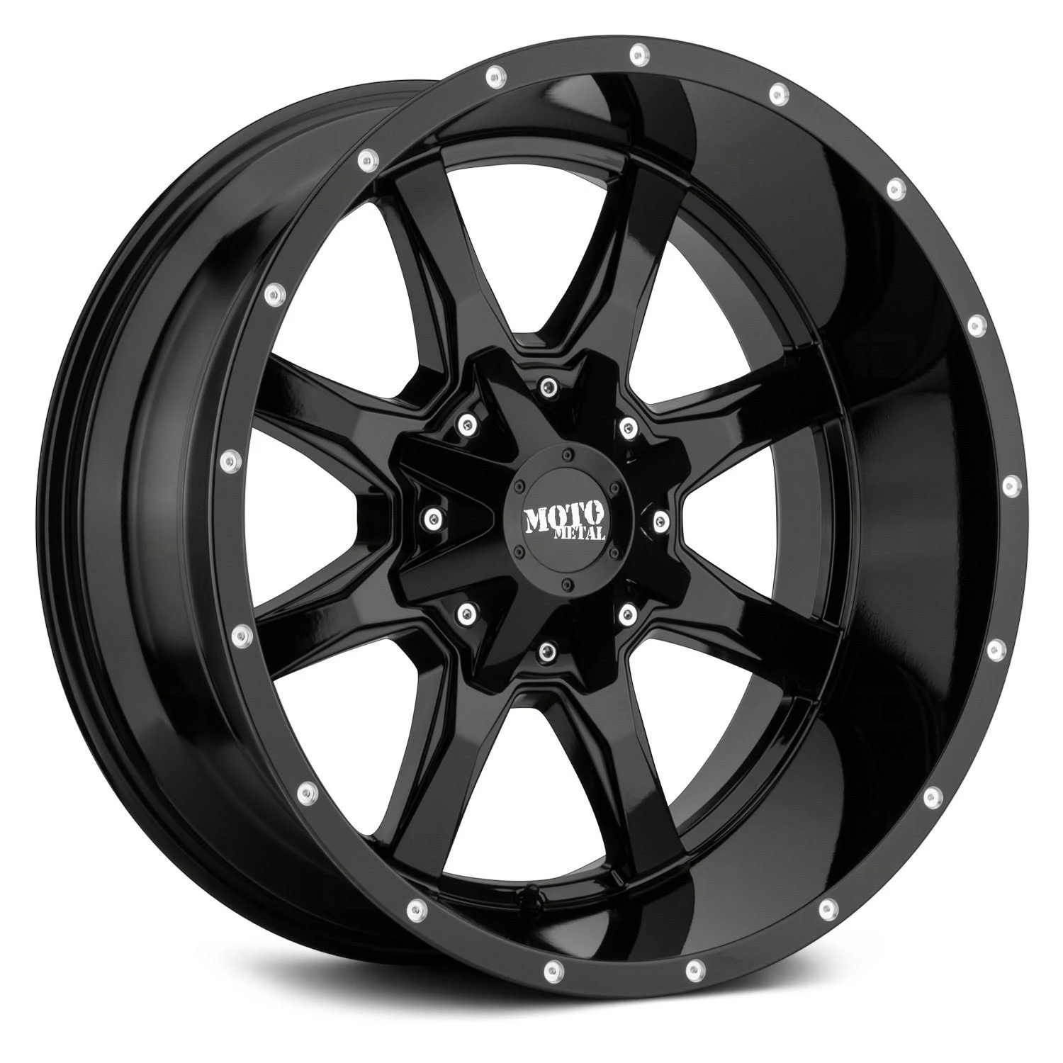 Moto Metal MO970 16x8 Gloss Black with Milled Lip Blank Bolt Pattern ...