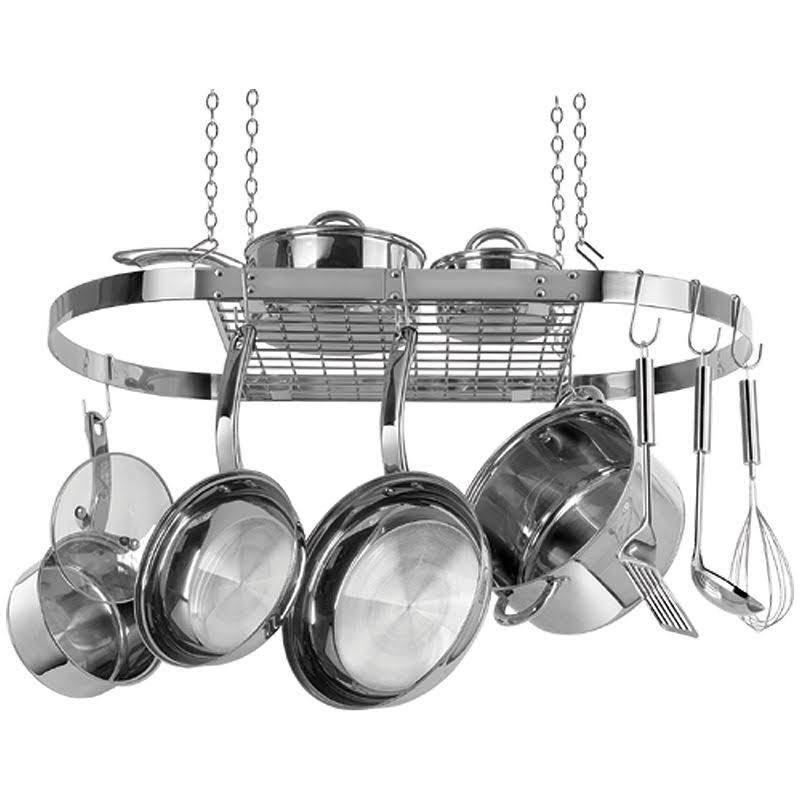 Range Kleen Hanging Oval Pot Pan Kitchen Ceiling Rack Organizer
