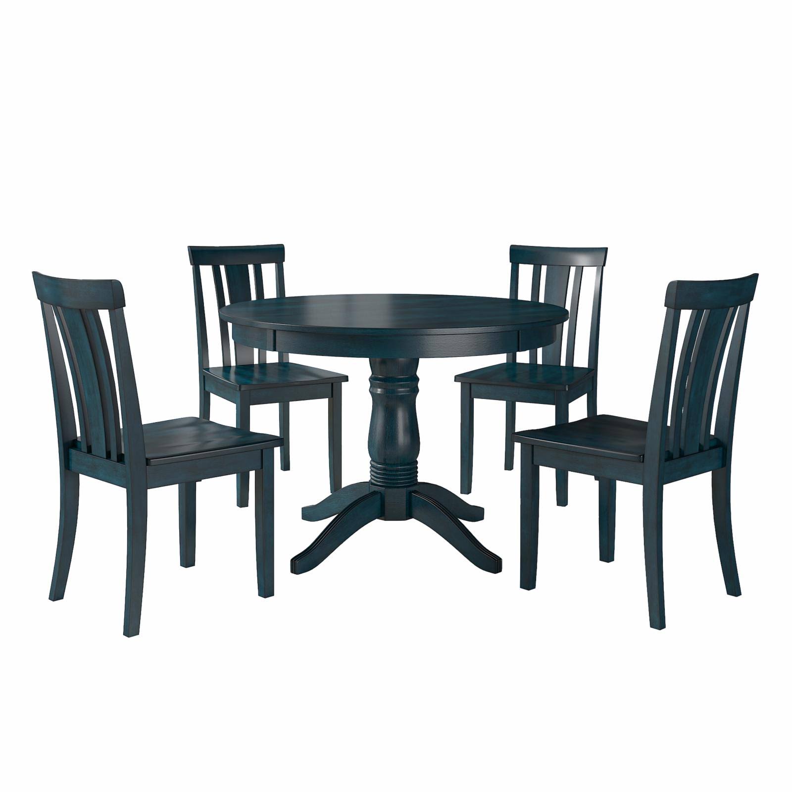 Weston Home Lexington 5 Piece Round Dining Table Set with Slat Back