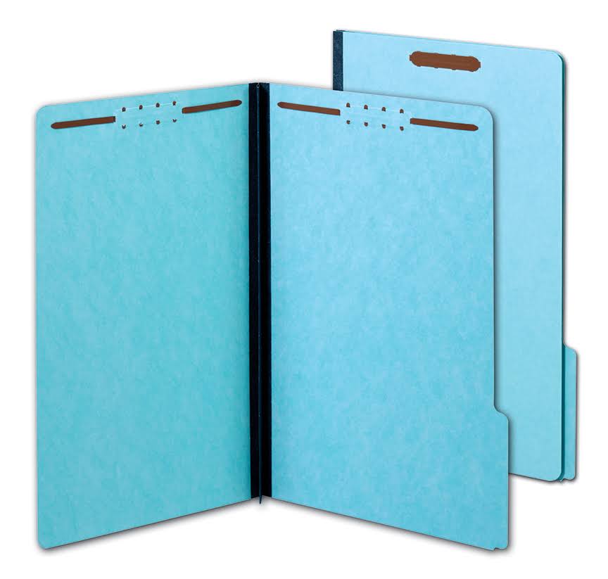 Earthwise Heavy-Duty Pressboard Folders, 1/3 Cut, Legal, Light Blue, 25 ...