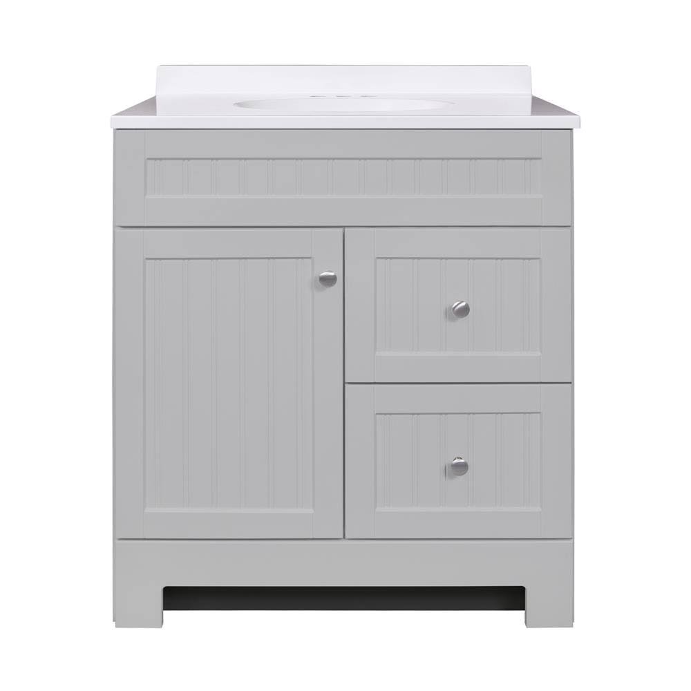 Style Selections Ellenbee 30in Gray Single Sink Bathroom Vanity with