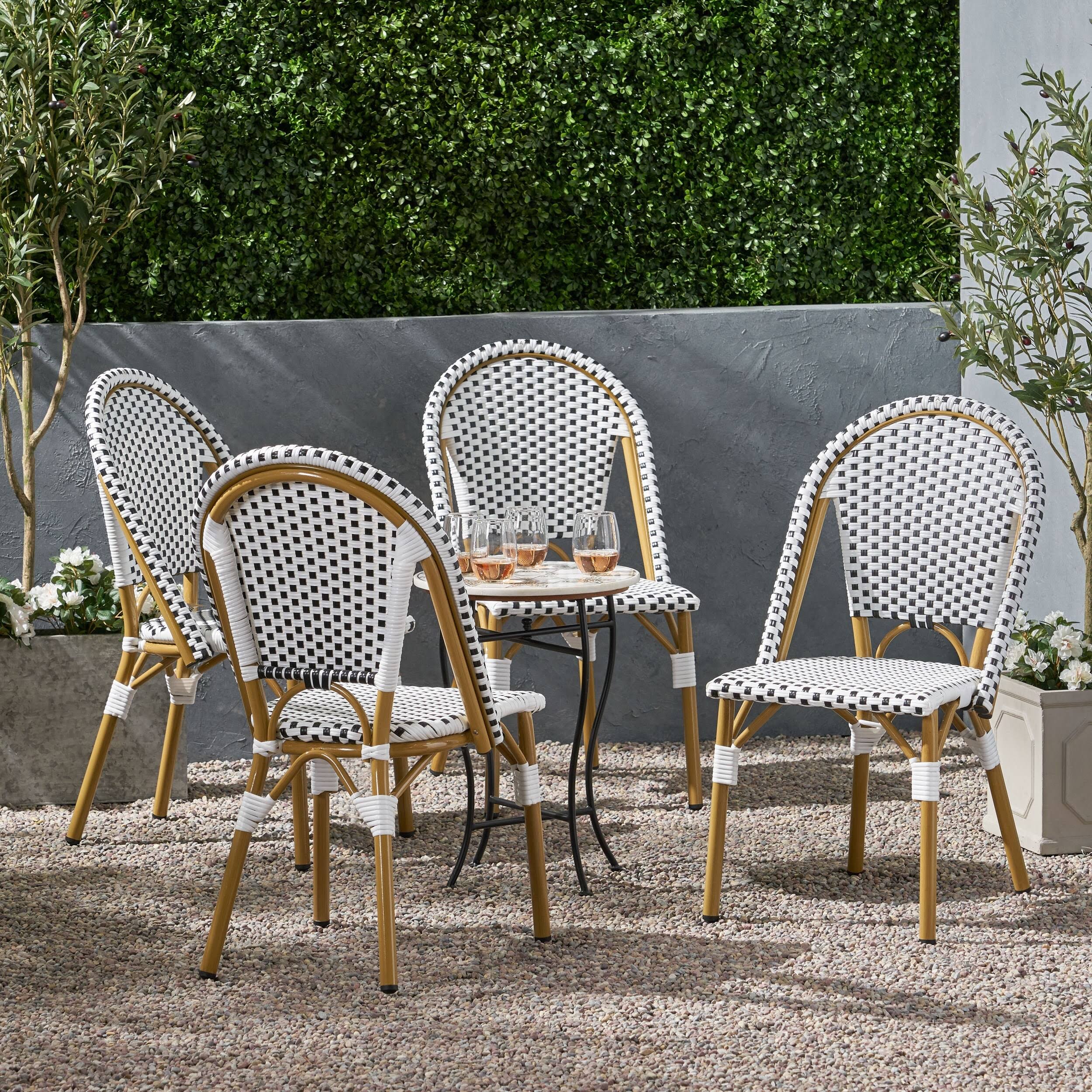 Elize Outdoor French Bistro Chair (Set of 4) by Christopher Knight Home