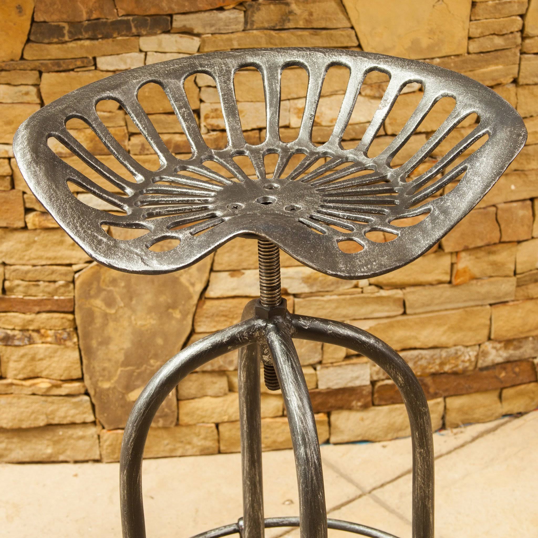 Charlie Industrial Metal Design Tractor Seat Adjustable Bar Stool