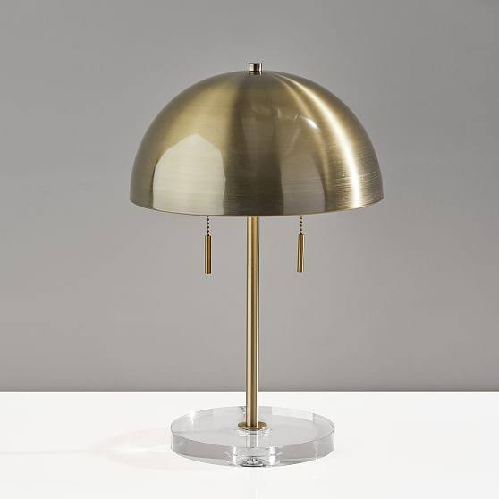 Glass Base Dome Table Lamp, Brass - Wxf-02