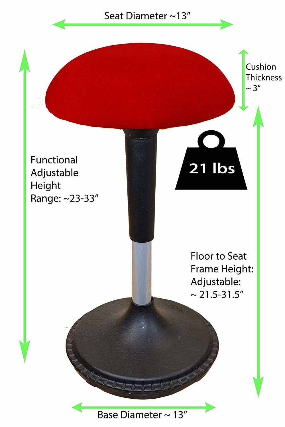 Uncaged Ergonomics Wobble Stool 2, Tall Adjustable Height Active