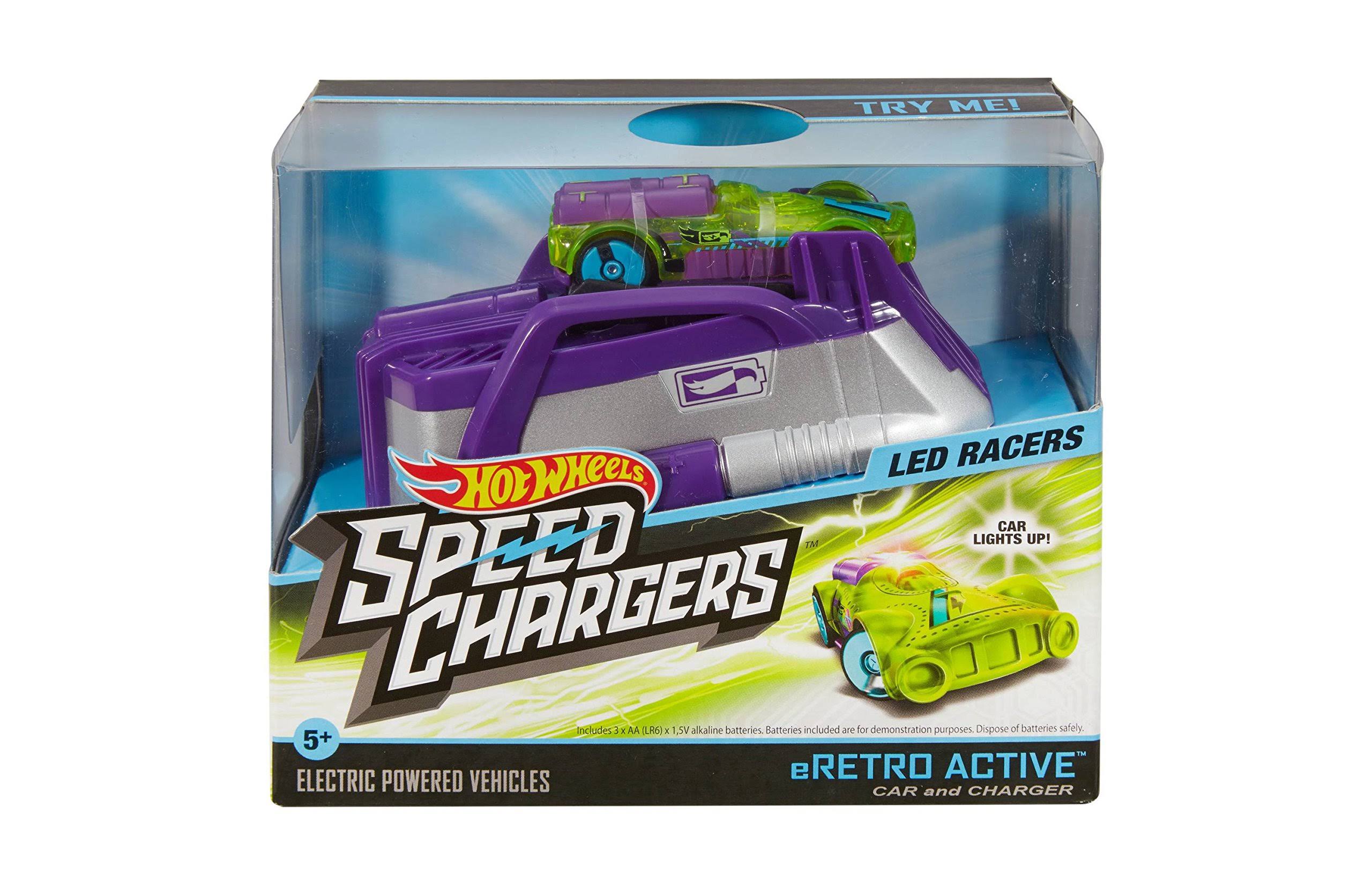 Hot Wheels Speed Chargers LED Racers Eretro Active Car and Charger