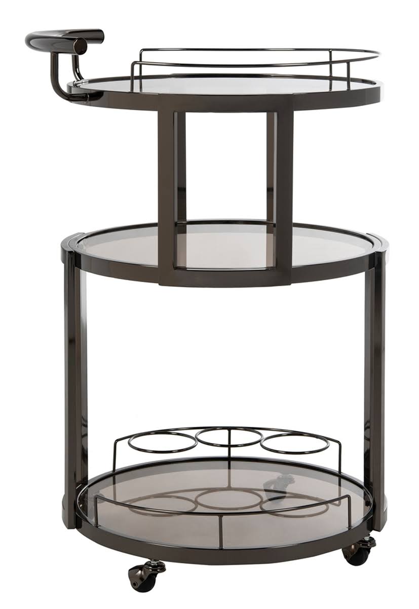 Safavieh Rio 3 Tier Round Bar Cart and Wine Rack WXF02