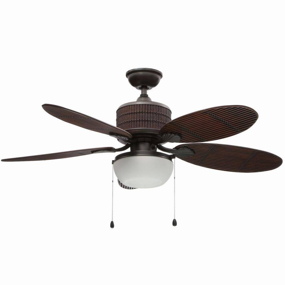 Tahiti Breeze 52 in. LED Indoor/Outdoor Natural Iron Ceiling Fan with