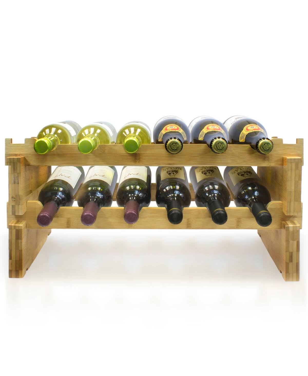Sorbus 6Tier Stackable Bamboo Wine Rack WXF02