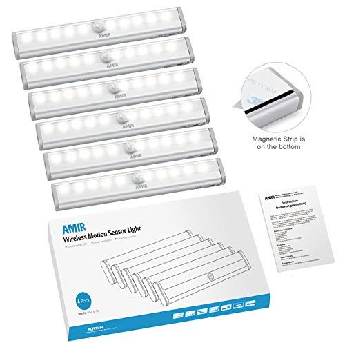 Amir Motion Sensor Closet Lights, DIY Stickon Anywhere Portable 10LED