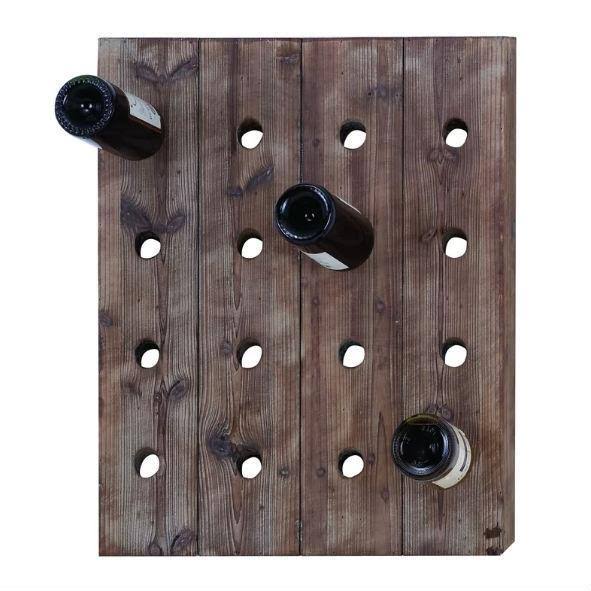 Rustic Wood Wall Hanging 16Bottle Wine Rack WXF02