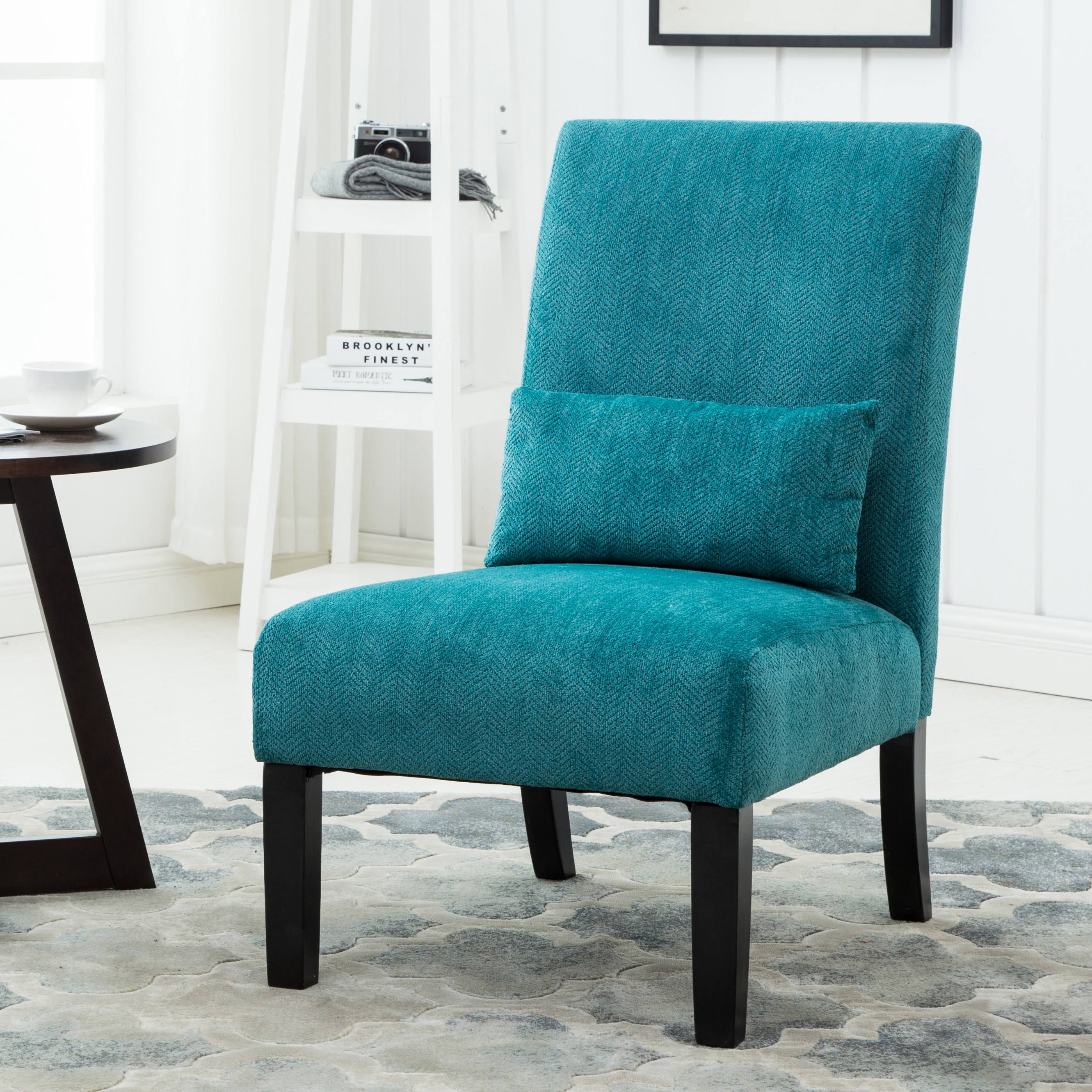 Roundhill Furniture Pisano Chenille Armless Contemporary Accent Chair ...