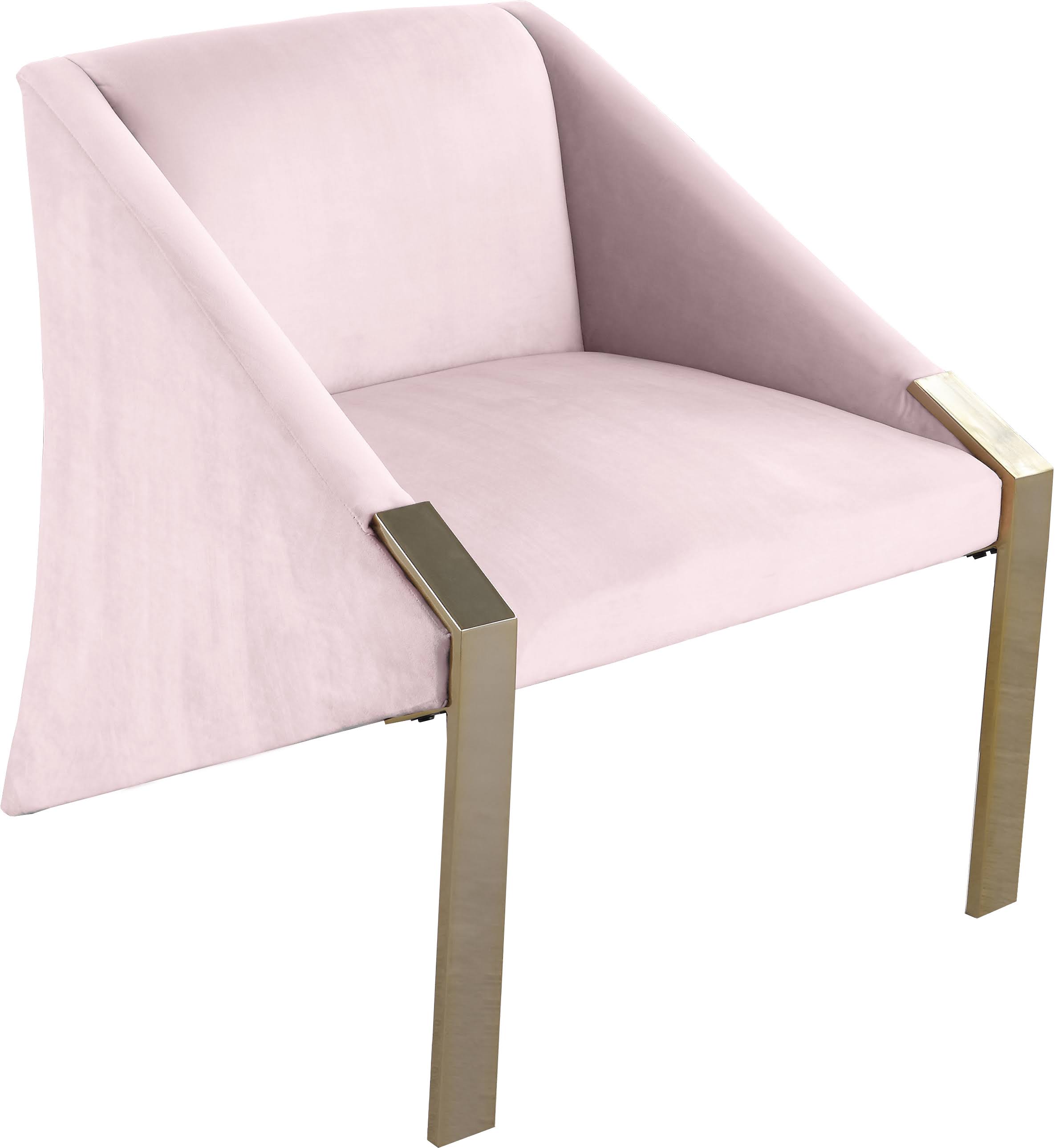 Meridian Furniture Rivet Contemporary Velvet Accent Chair in Pink WXF02