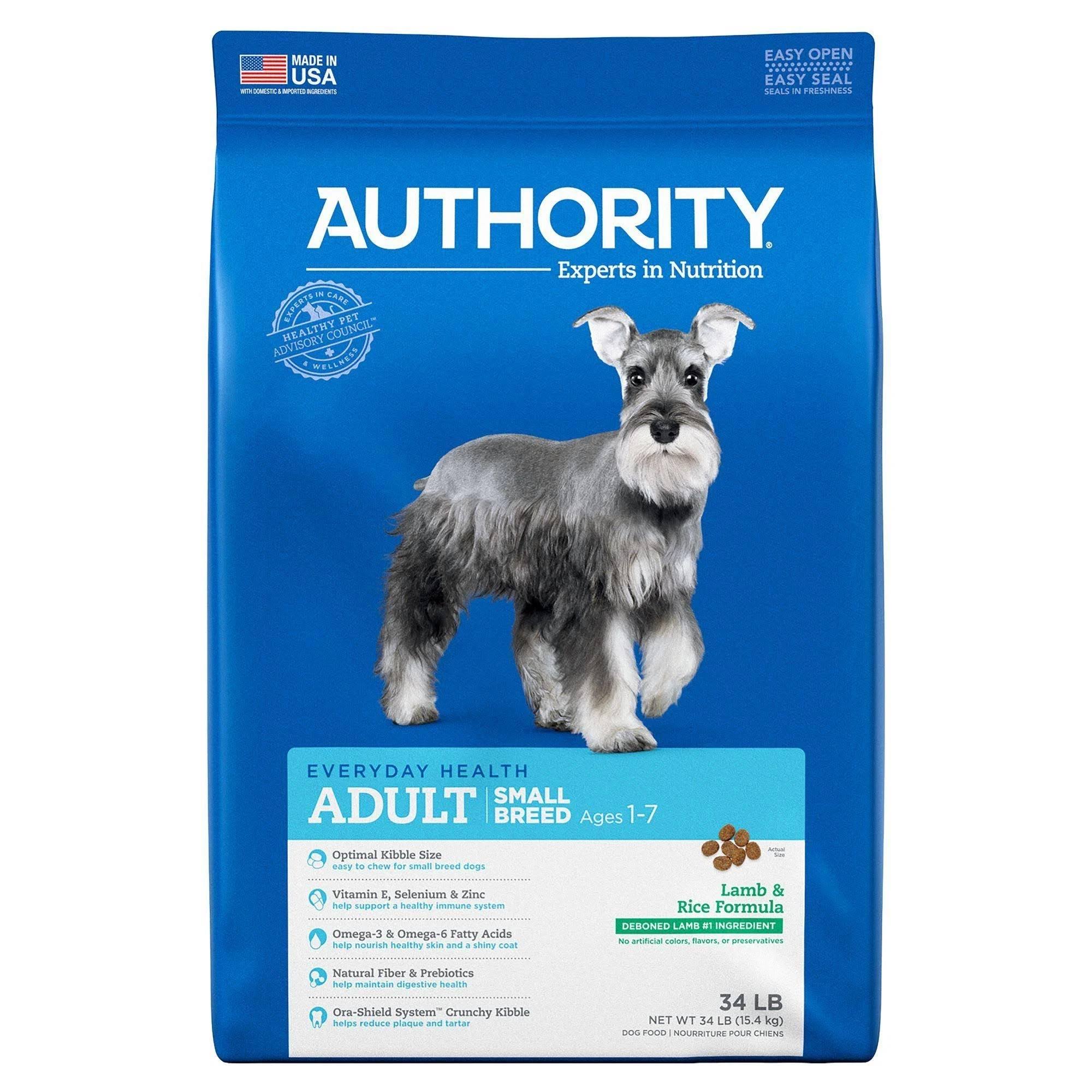 Authority Lamb Rice Formula Small Breed Adult Dry Dog Food, 34lb Bag WXF02