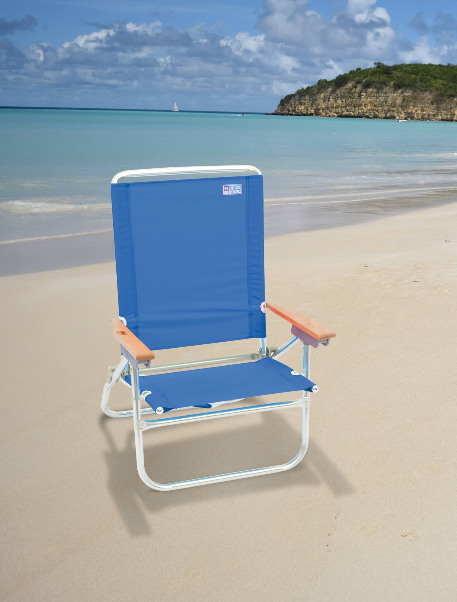 Rio Beach 4 Position Easy in Easy Out Beach Chair Blue WXF02