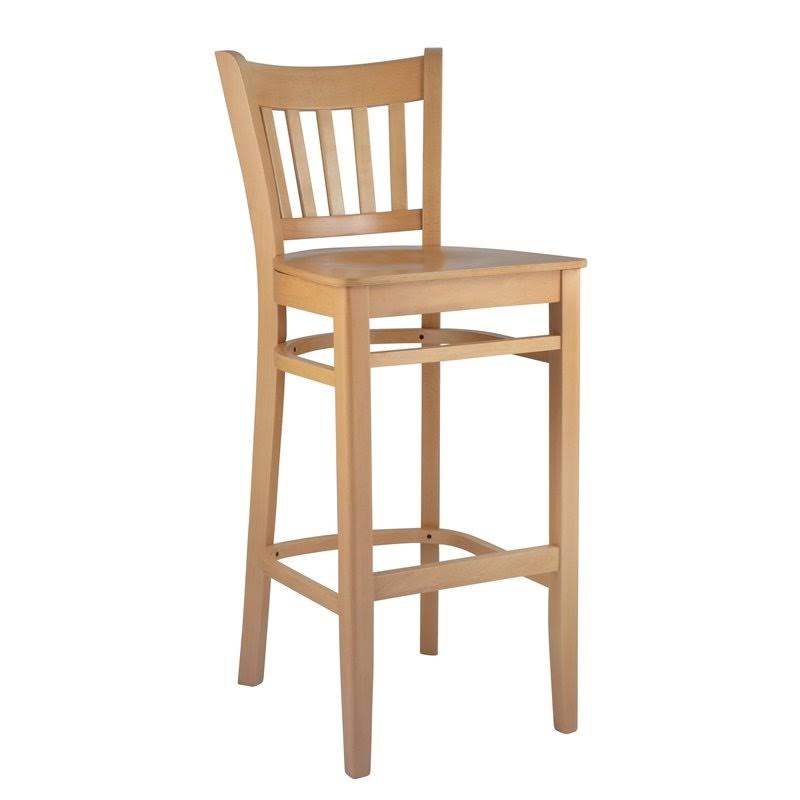 Beechwood Mountain Vertical Bar Stool in Natural with Wood Seat WXF02
