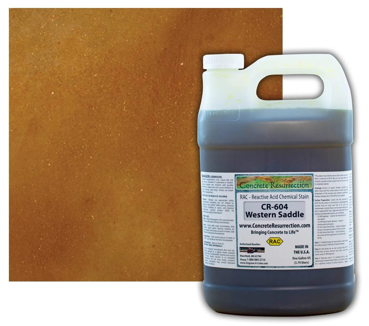 Reactive Acid Chemical (RAC) Concrete Stain Western Saddle 1 gal