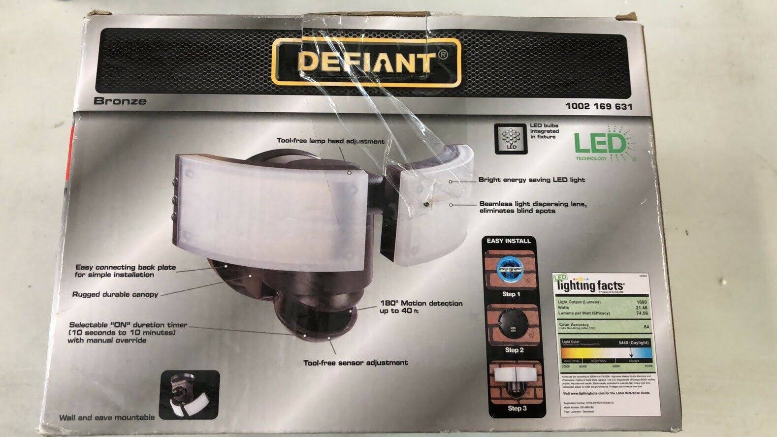 Defiant 180 Degree Bronze Motion Outdoor Integrated LED Security Light