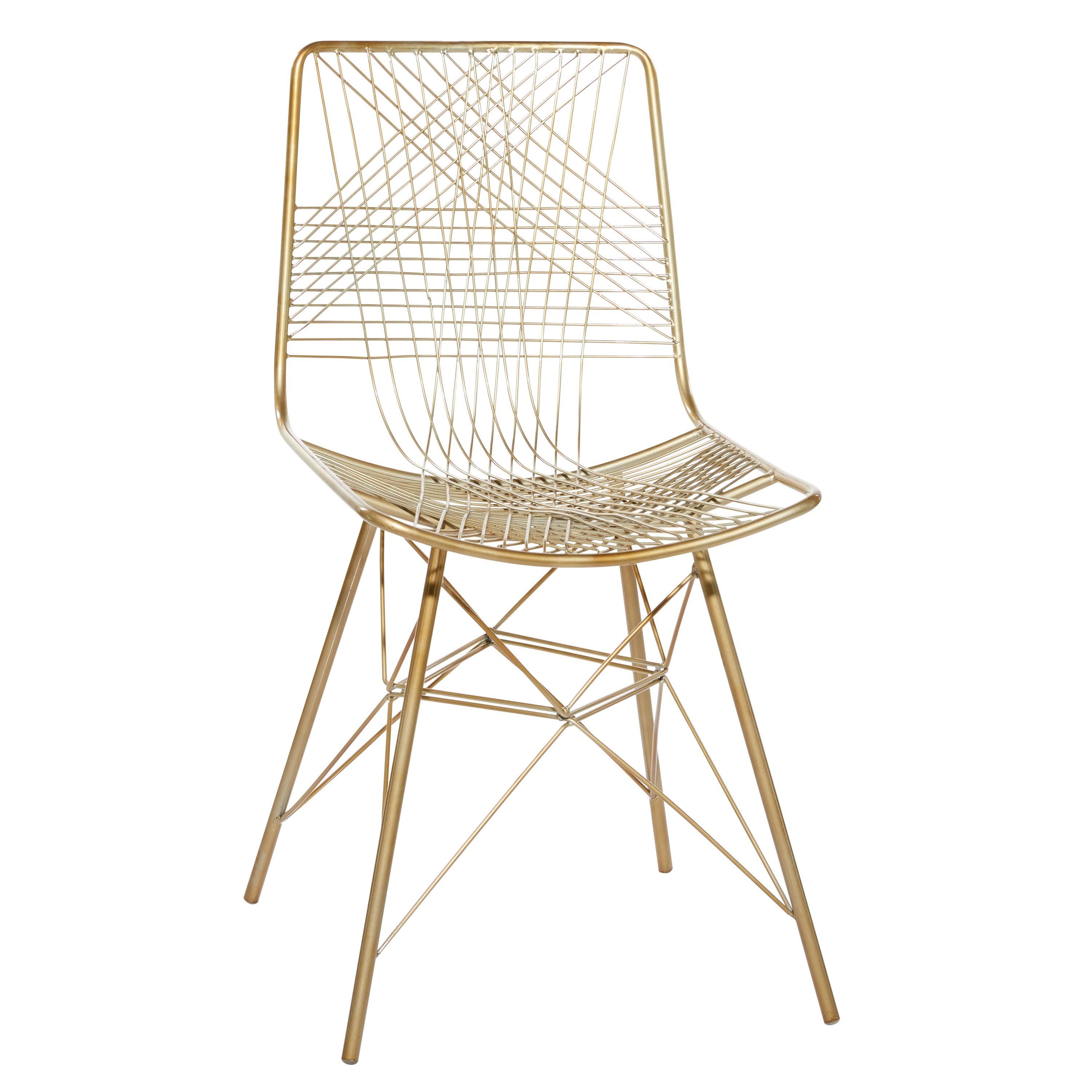 Contemporary Metal Dining Chair Gold Venus Williams Collection WXF02