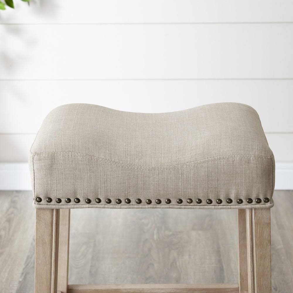The Gray Barn Barish Backless Saddle Seat Counter Stools (Set of 2