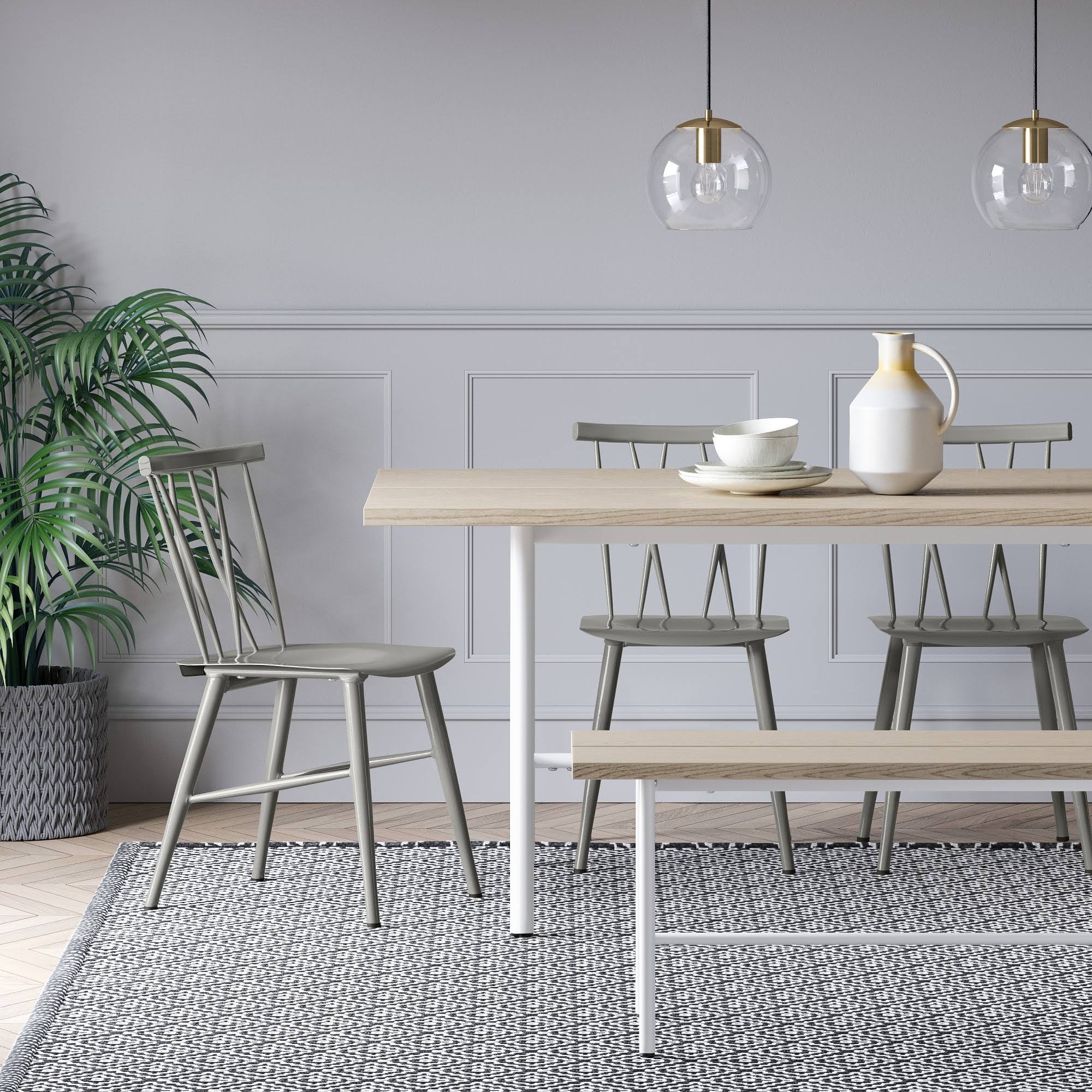 Set of 2 Becket Metal x Back Dining Chair Gray Project 62 WXF02