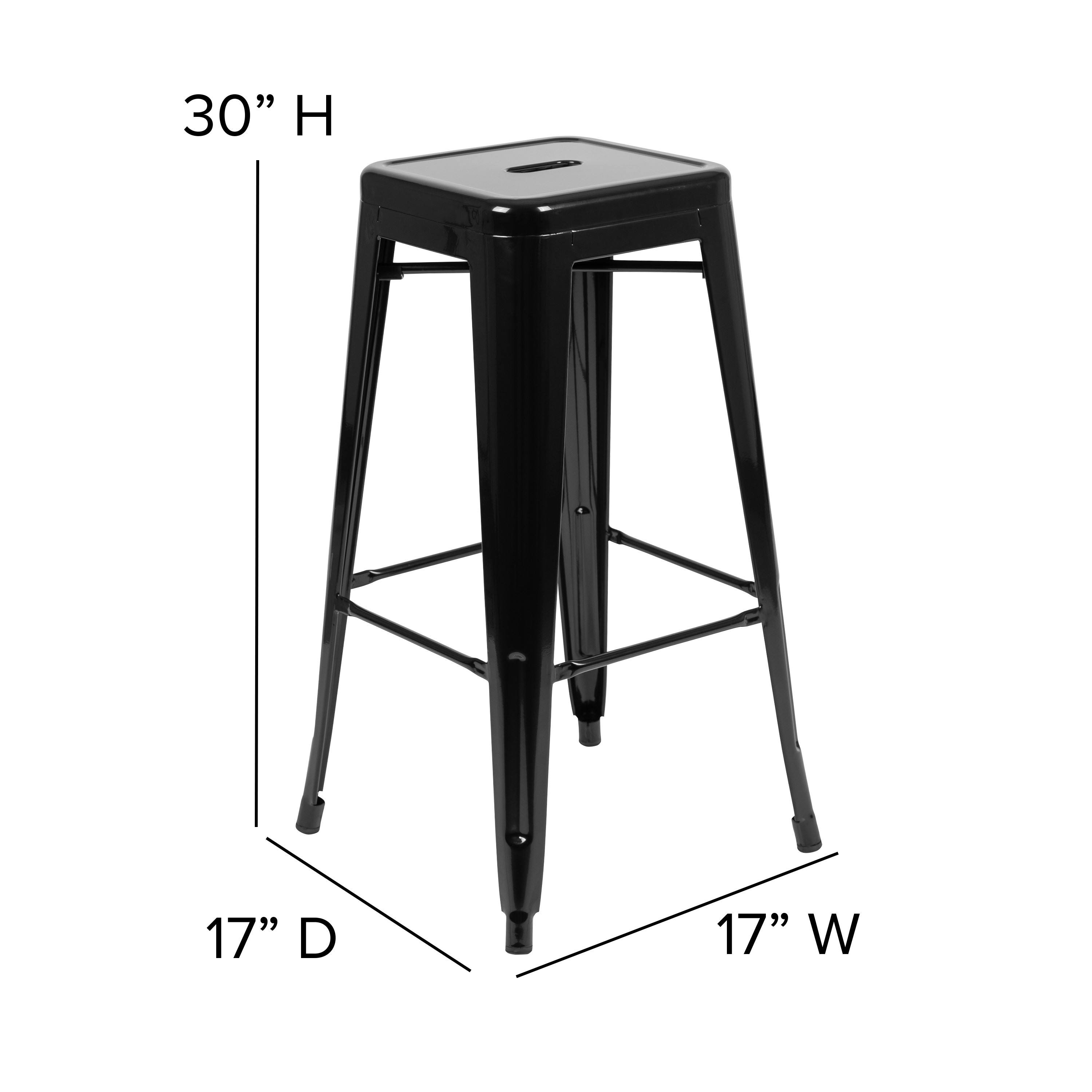 4 Pack 30x22 High Metal Indoor Bar Stool Stackable Stool Gun Metal WXF02