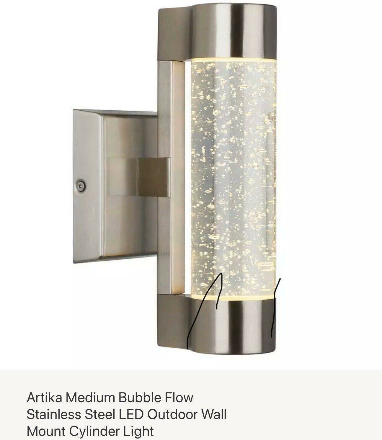 Artika Medium Bubble Flow Stainless Steel LED Outdoor Wall Mount