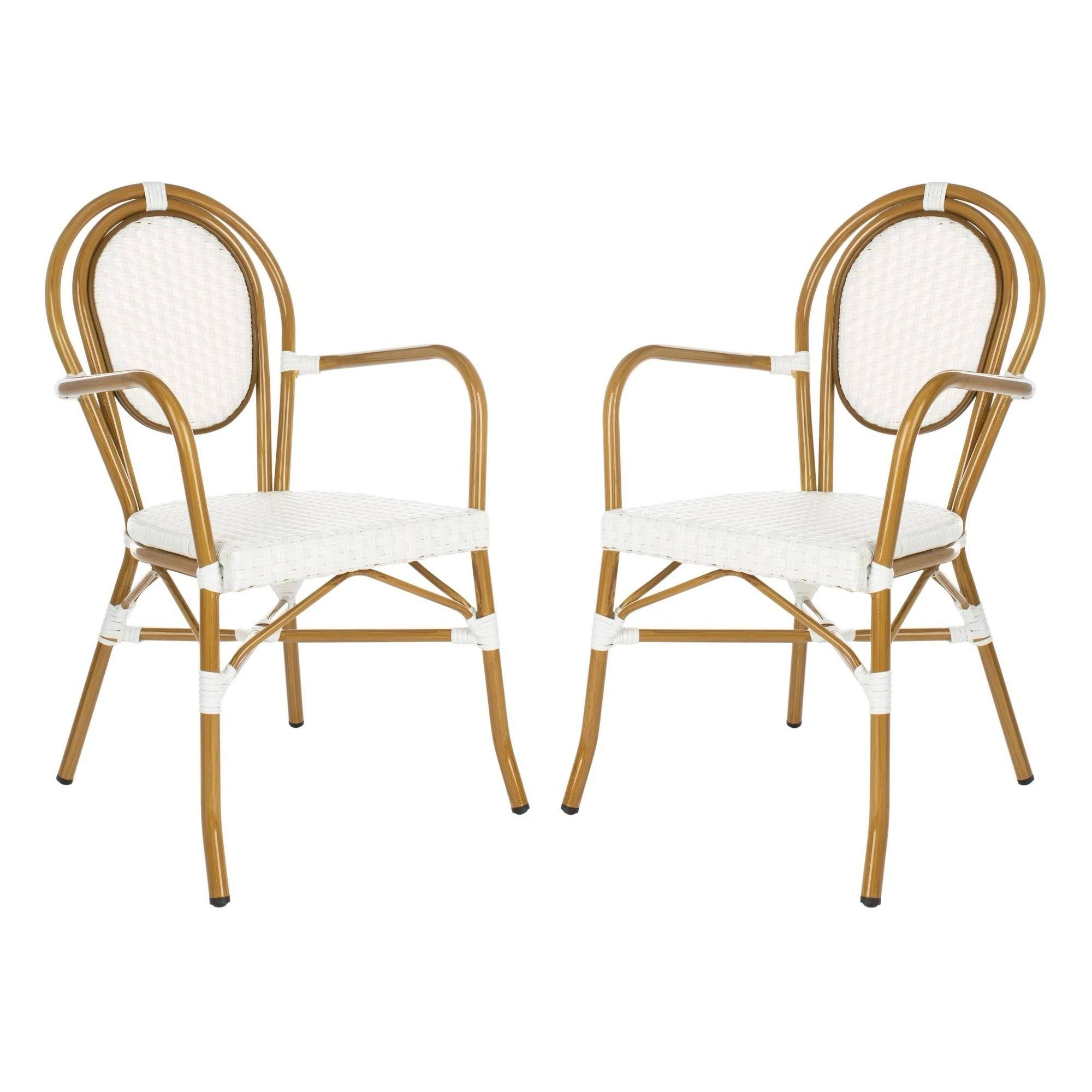 Safavieh PAT4014DSET2 Rosen White French Bistro Arm Chair Set of 2 WXF02