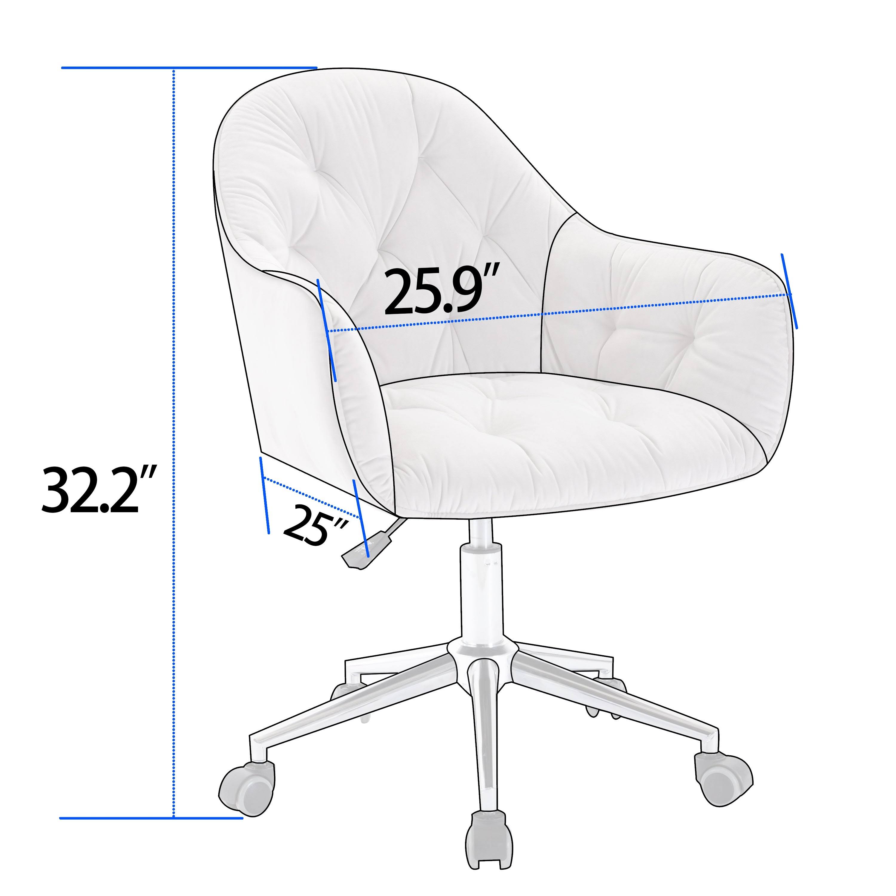 Hernals 3236 inch Velvet Contemporary Tufted Adjustable Home Office