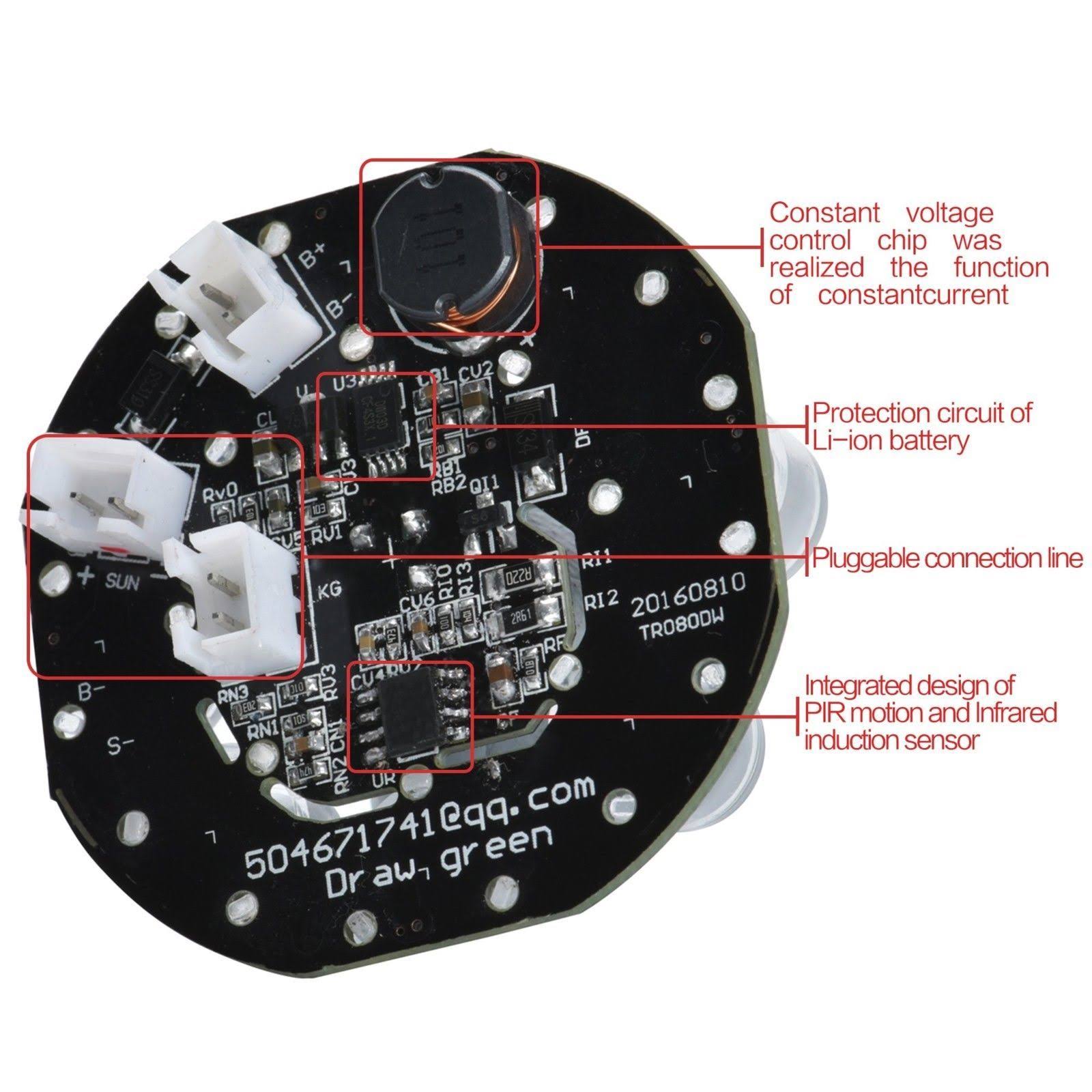 DrawGreen Solar Lights Outdoor Motion Sensor 1400Lumens Bright LED Spotlight 5W WXF02