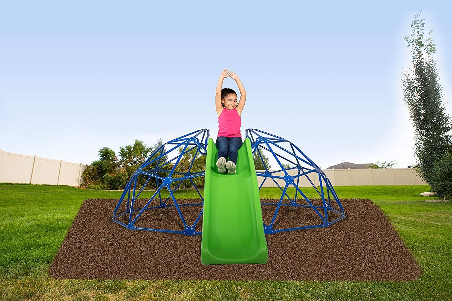 Sportspower Deluxe Metal Dome Climber with Slide in Blue/Green WXF02
