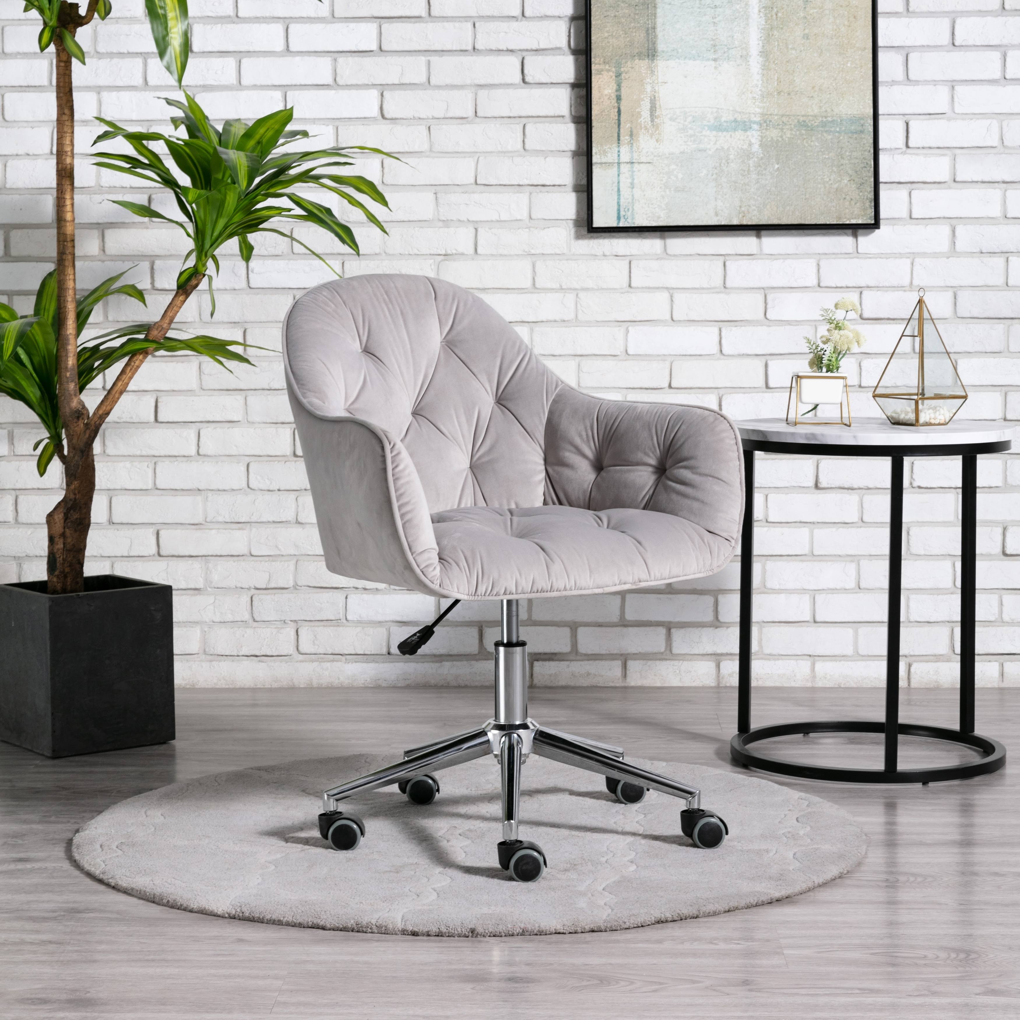 Hernals 3236 inch Velvet Contemporary Tufted Adjustable Home Office