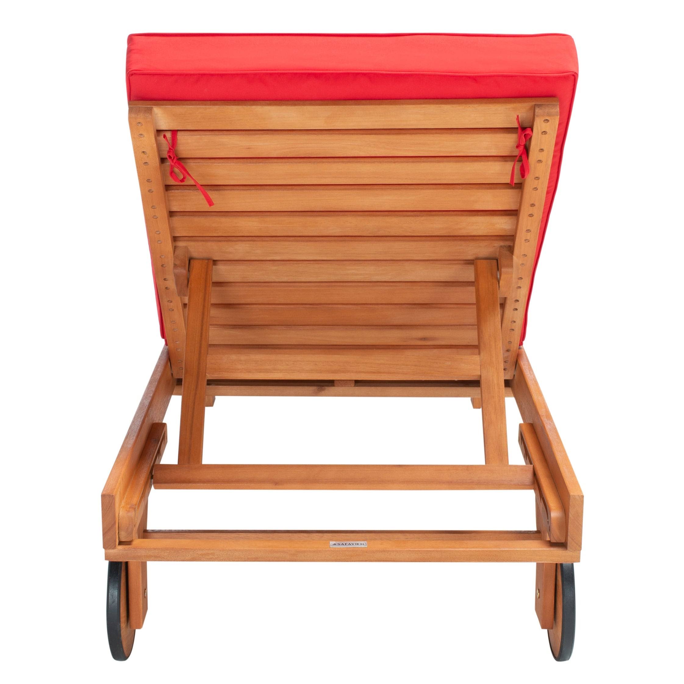 Safavieh Newport Chaise Lounge Chair with Side Table Natural/Black WXF02