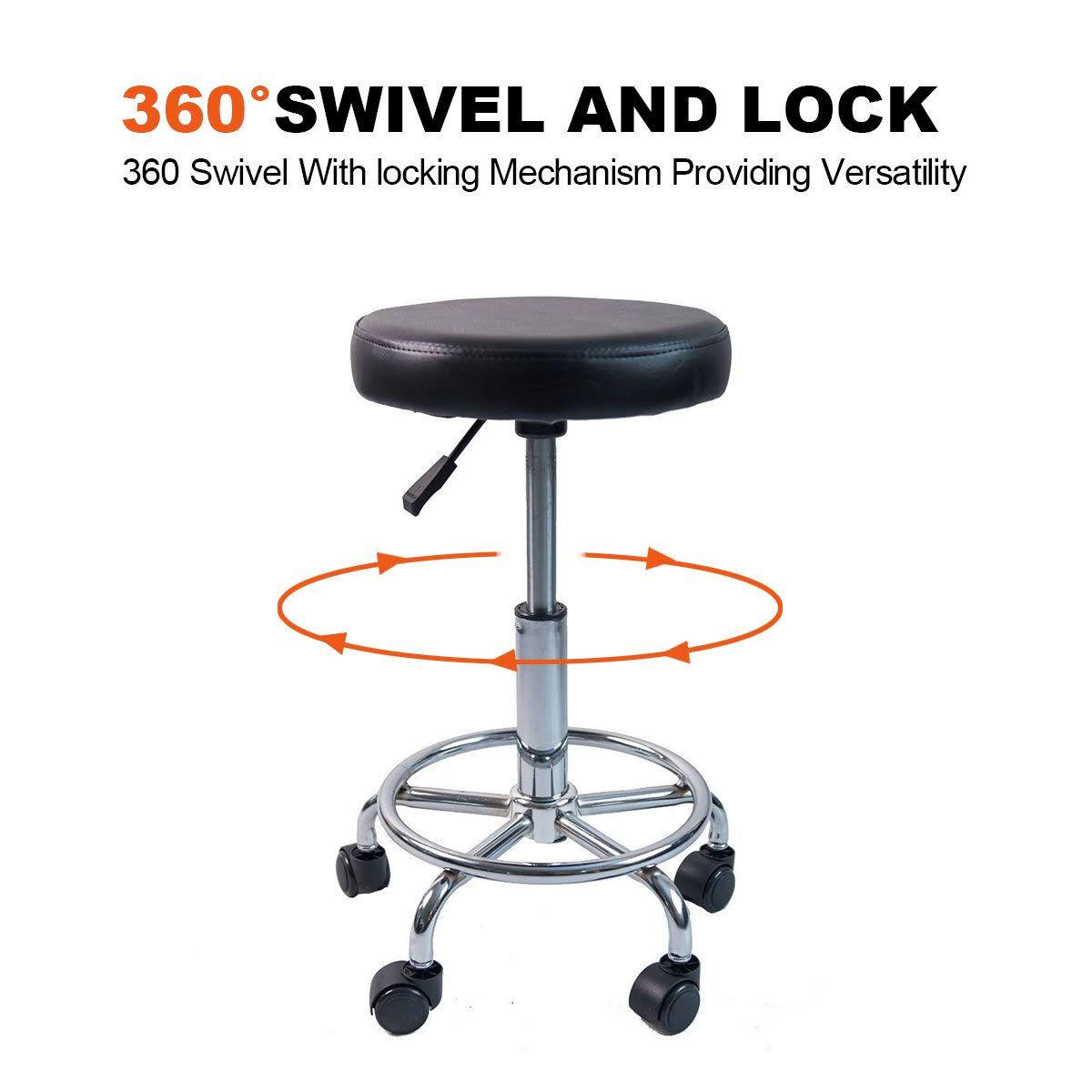 BarberPub Adjustable Hydraulic Rolling Swivel Salon Stool Chair Tattoo