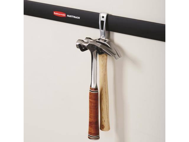 Rubbermaid FastTrack 48x22 Wall Mounted Storage Rail + Utility Hook + S ...