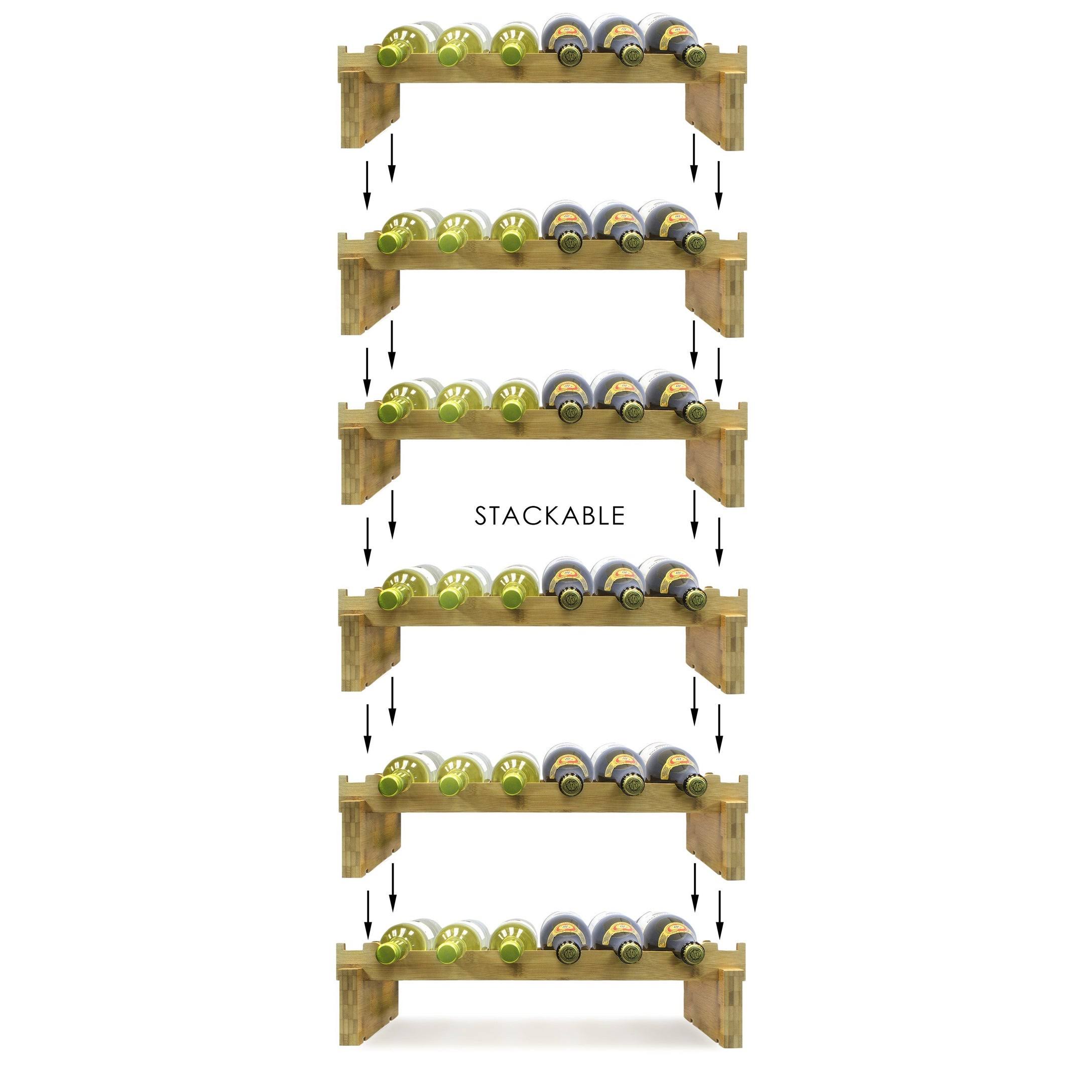 Sorbus 6Tier Stackable Bamboo Wine Rack WXF02