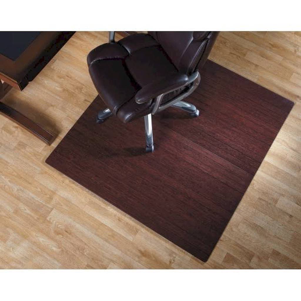 Realspace Bamboo RollUp Chair Mat, 48" x 52", Dark Cherry WXF02