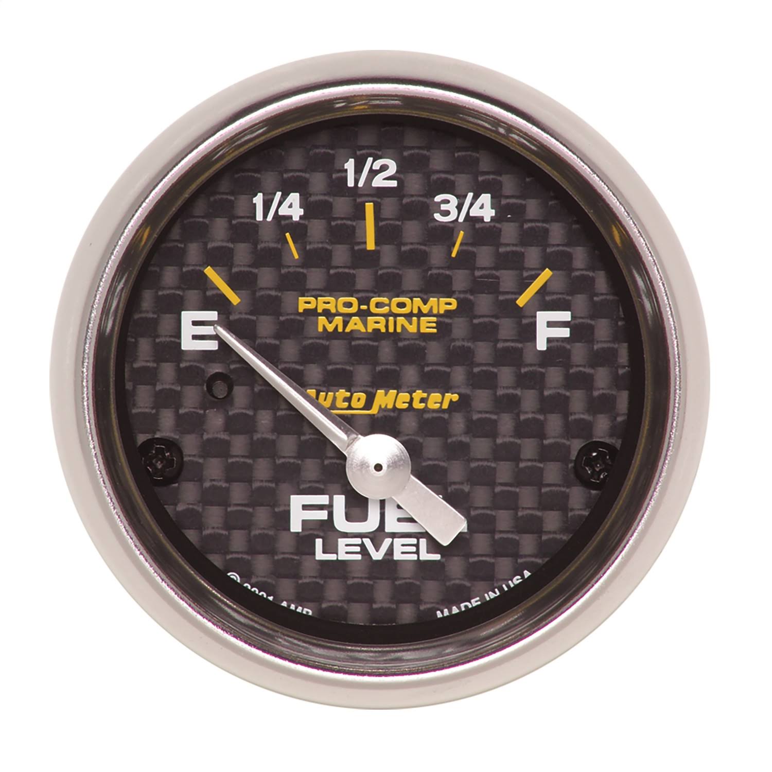 Autometer 20076040 Marine Electric Fuel Level Gauge, Carbon WXF02