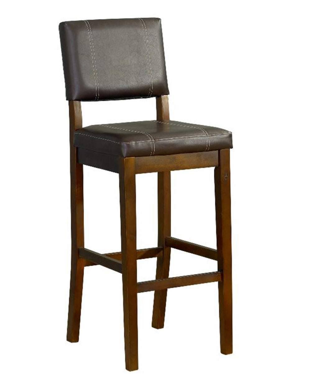 Wooden Counter Stool with Leatherette Upholstered Seat and BACK, Brown