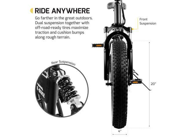 Swagtron EB8 Foldable Fat Tire All-Terrain Electric Mountain Bike ...