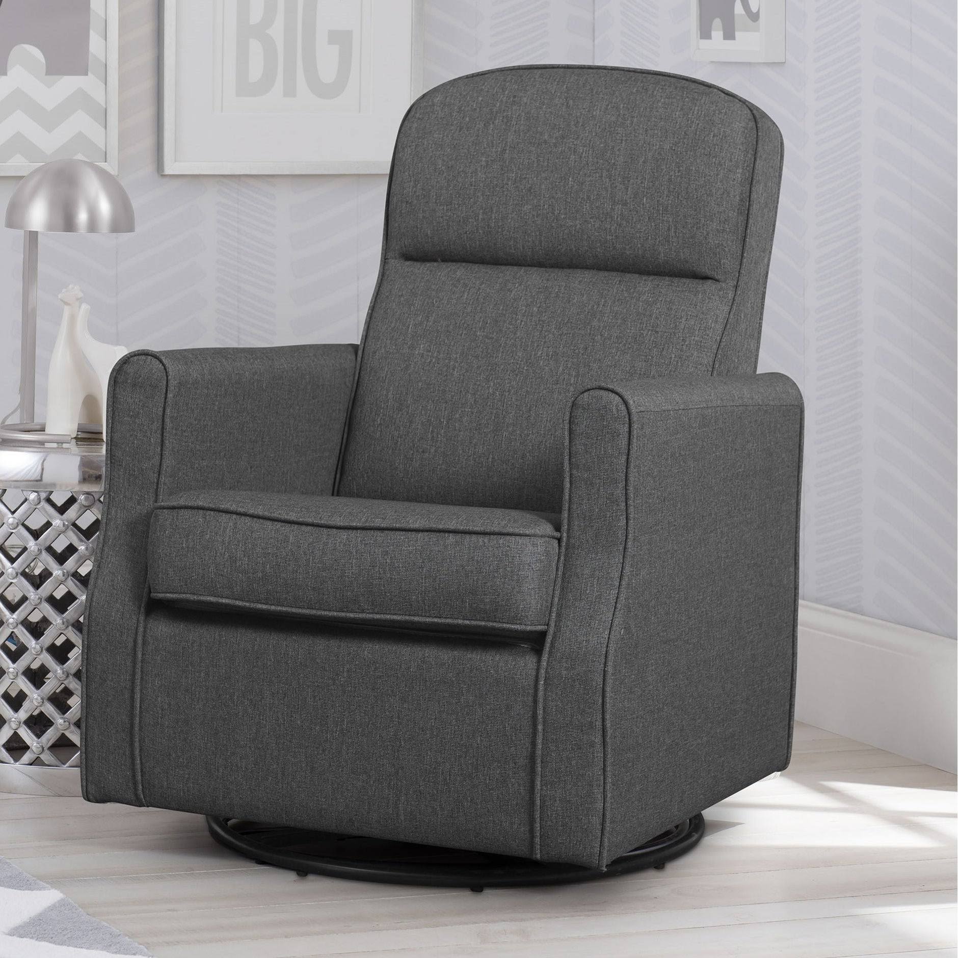 Delta Children Blair Slim Nursery Glider Swivel Rocker Chair Taupe