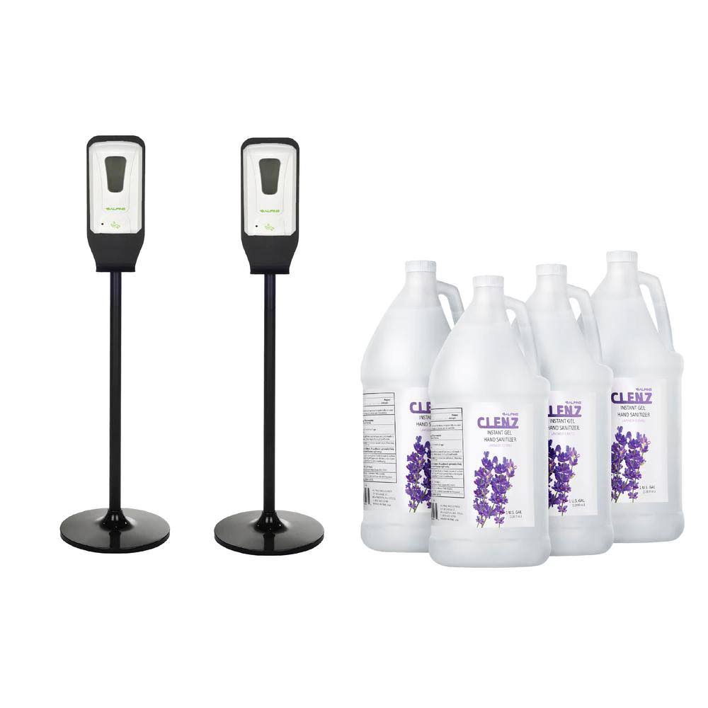 Alpine Industries Ml Automatic Hand Sanitizer Dispenser And Floor Stand With Gal Gel