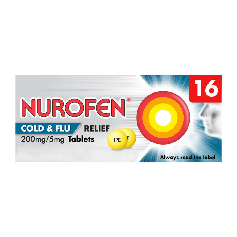 Nurofen Cold and Flu Ibuprofen 200mg Tablets 16 Pack WXF02