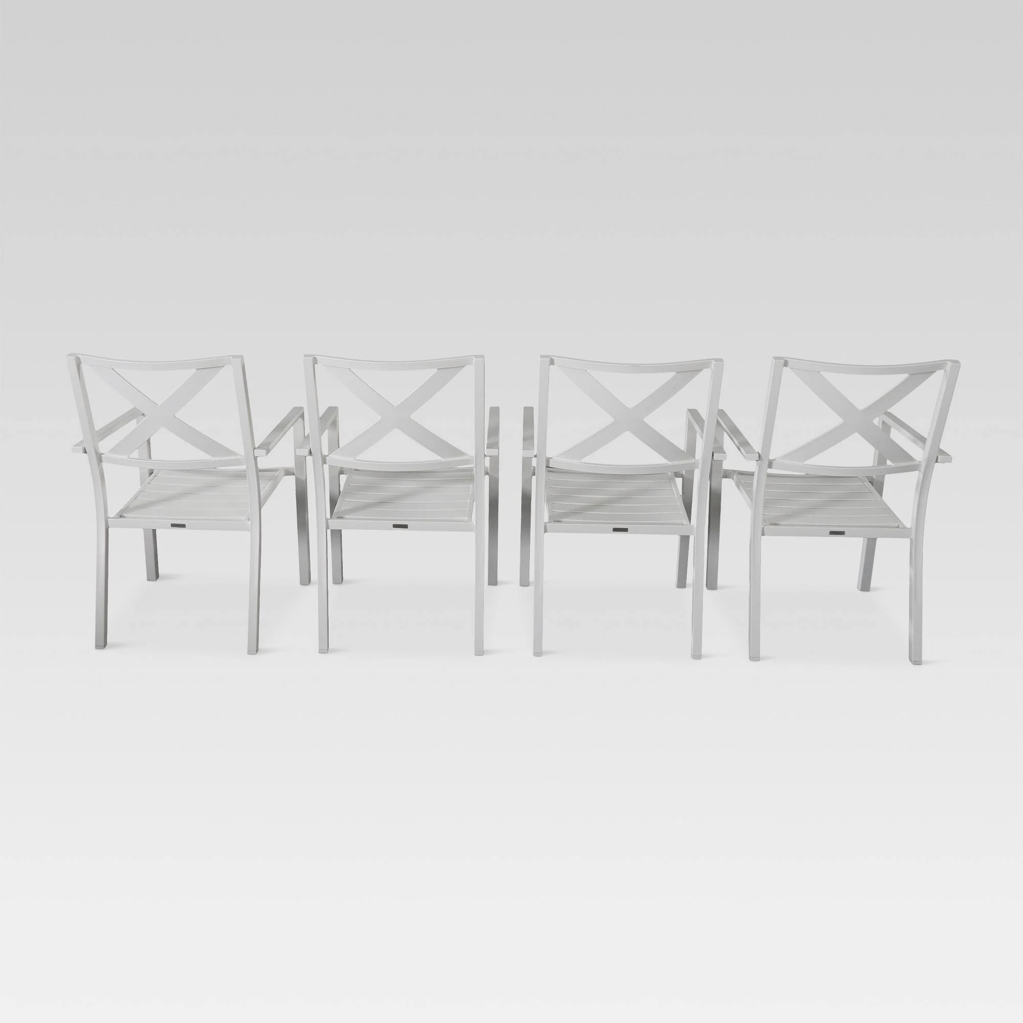 Afton 4pk Metal Stack Patio Dining Chair Off White Threshold WXF02