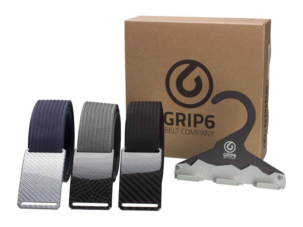 GRIP6 Carbon Pack 3 Interchangeable Belts with Carbon Fiber Buckles