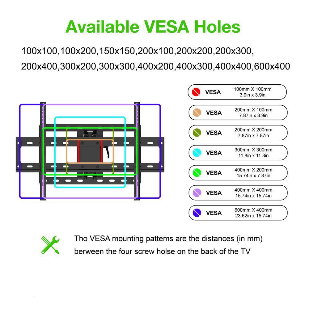 Commercial Electric Full Motion TV Wall Mount for 26 in. 90 in. TVs