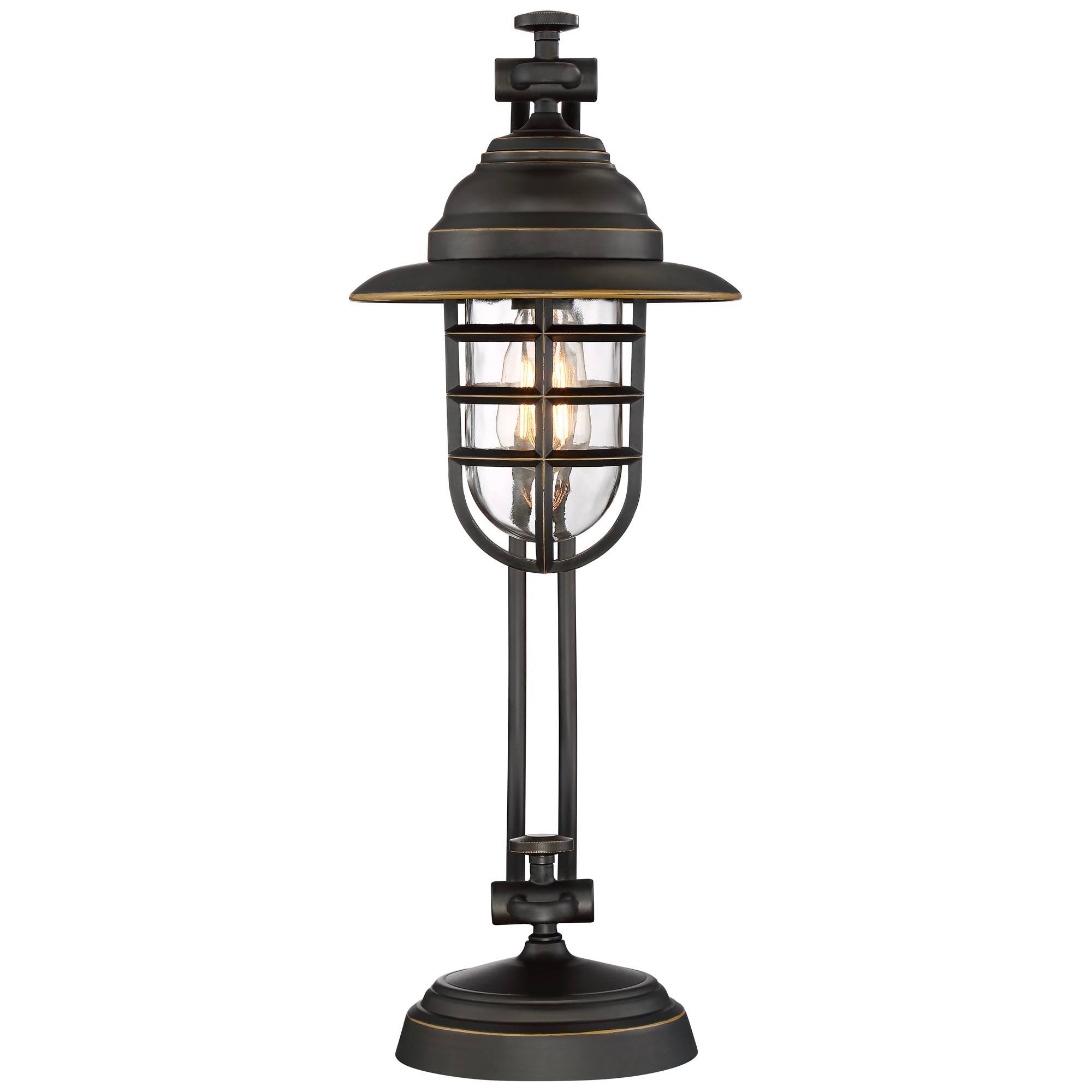 Franklin Iron Works Industrial Desk Table Lamp Oil Rubbed Bronze Cage